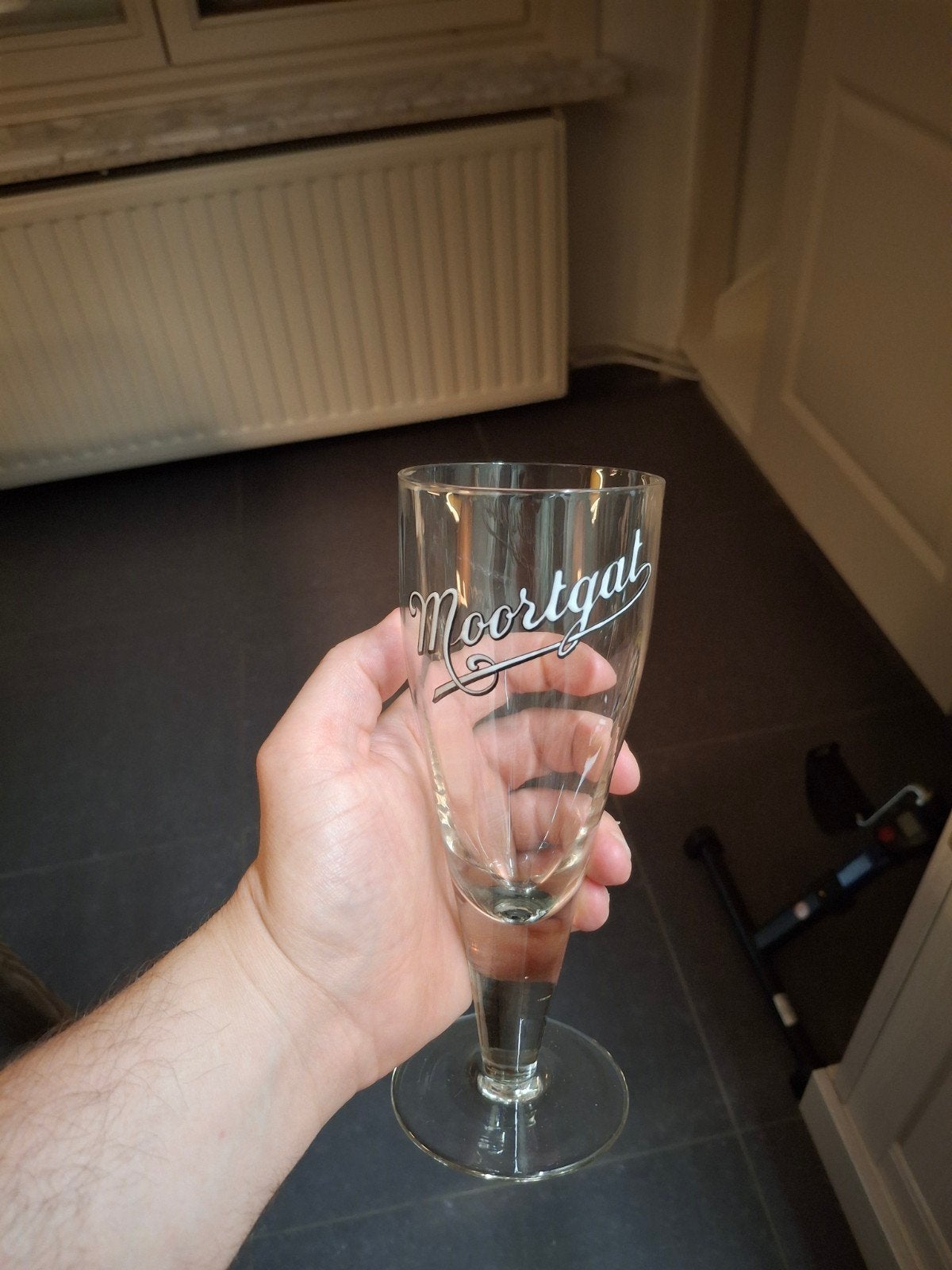 Oud email bierglas moortgat, Verzamelen, Ophalen of Verzenden