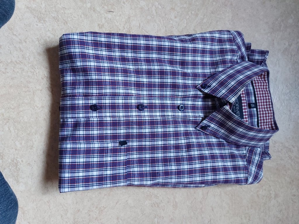 geruit herenhemd paars/wit Formen 41/42, Kleding | Heren, Paars, Formen, Ophalen of Verzenden, Zo goed als nieuw