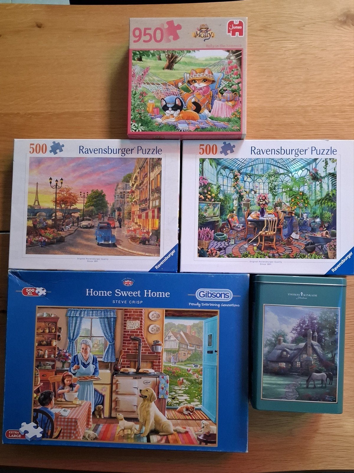 Puzzels 500, 950 stukjes, Ophalen