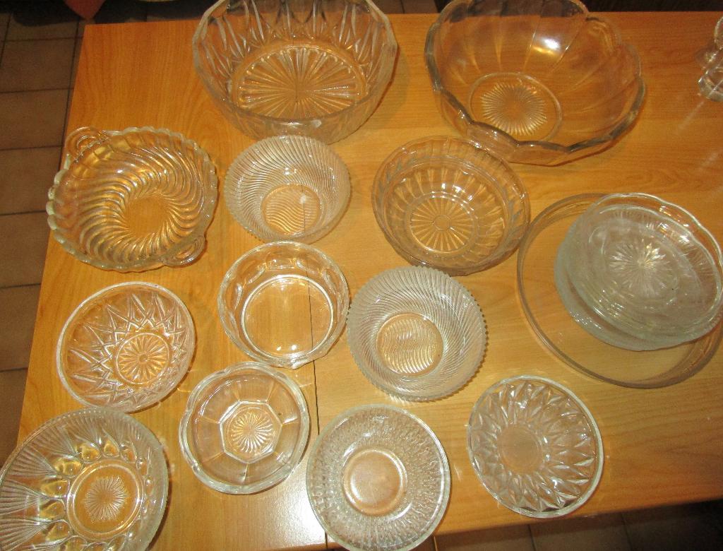lot glazen kommen en schaaltjes, Ophalen, Gebruikt, Glas, Kom(men)