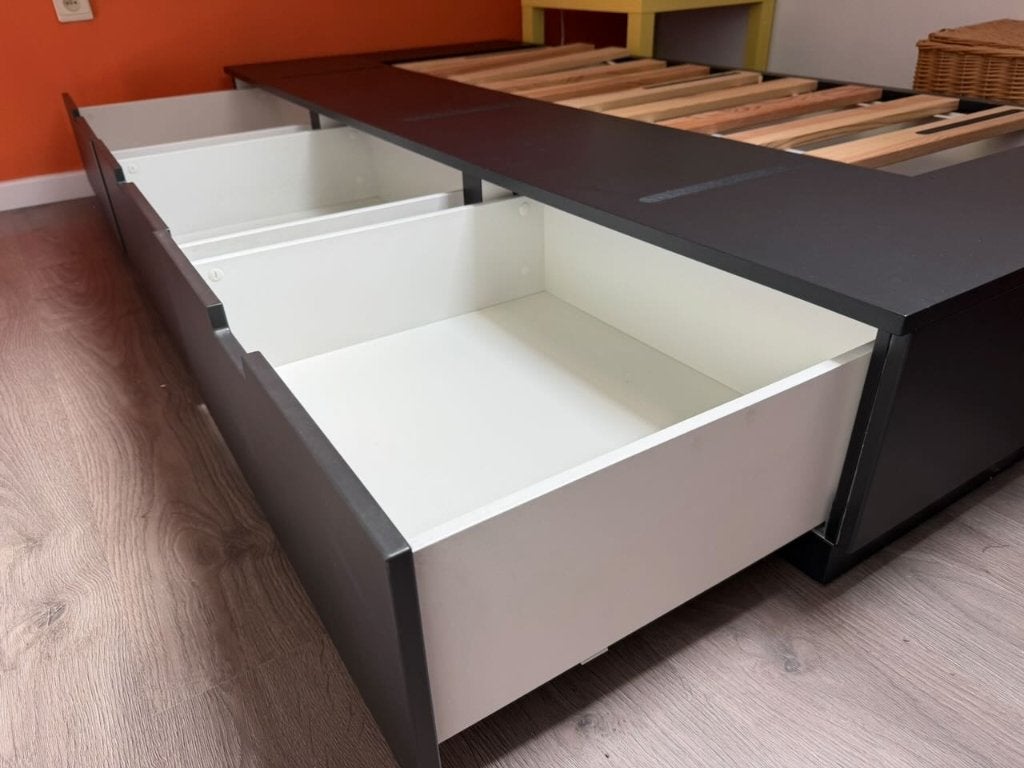 bed Ikea Nordli antraciet 90x200, Huis en Inrichting, Slaapkamer | Bedden, Ophalen, 90 cm, Eenpersoons, Zo goed als nieuw