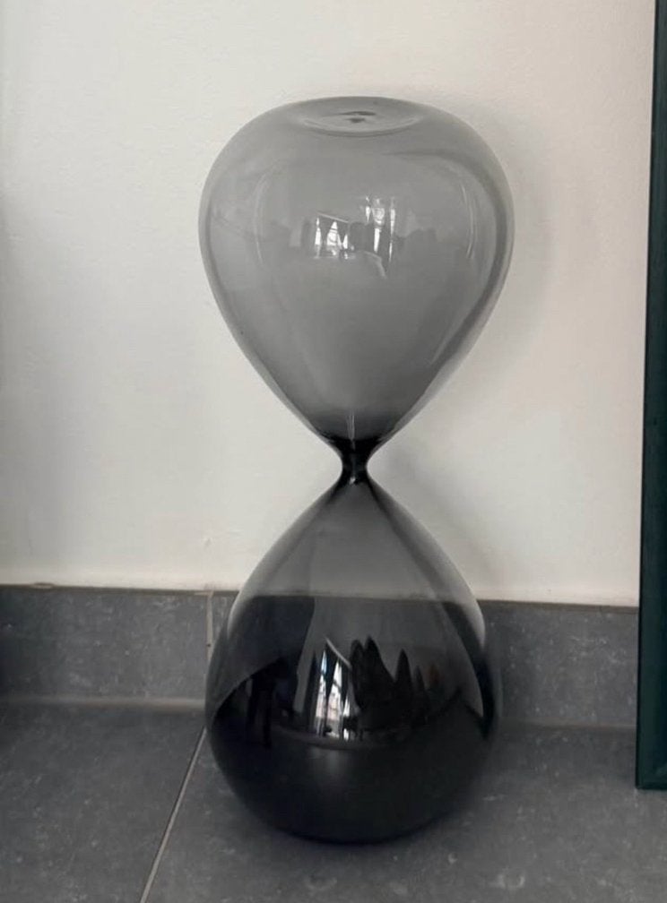 Sablier noir en verre fumé, Enlèvement, Comme neuf, Noir, Verre