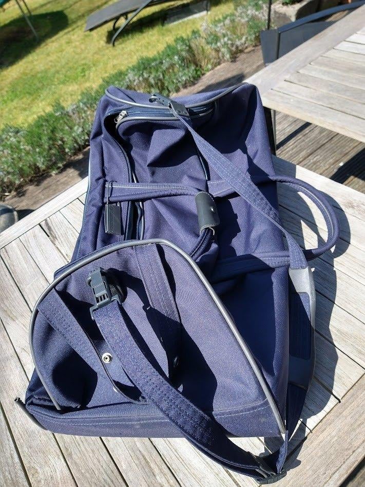 reistas samsonite, Ophalen, Gebruikt, Blauw, Wieltjes