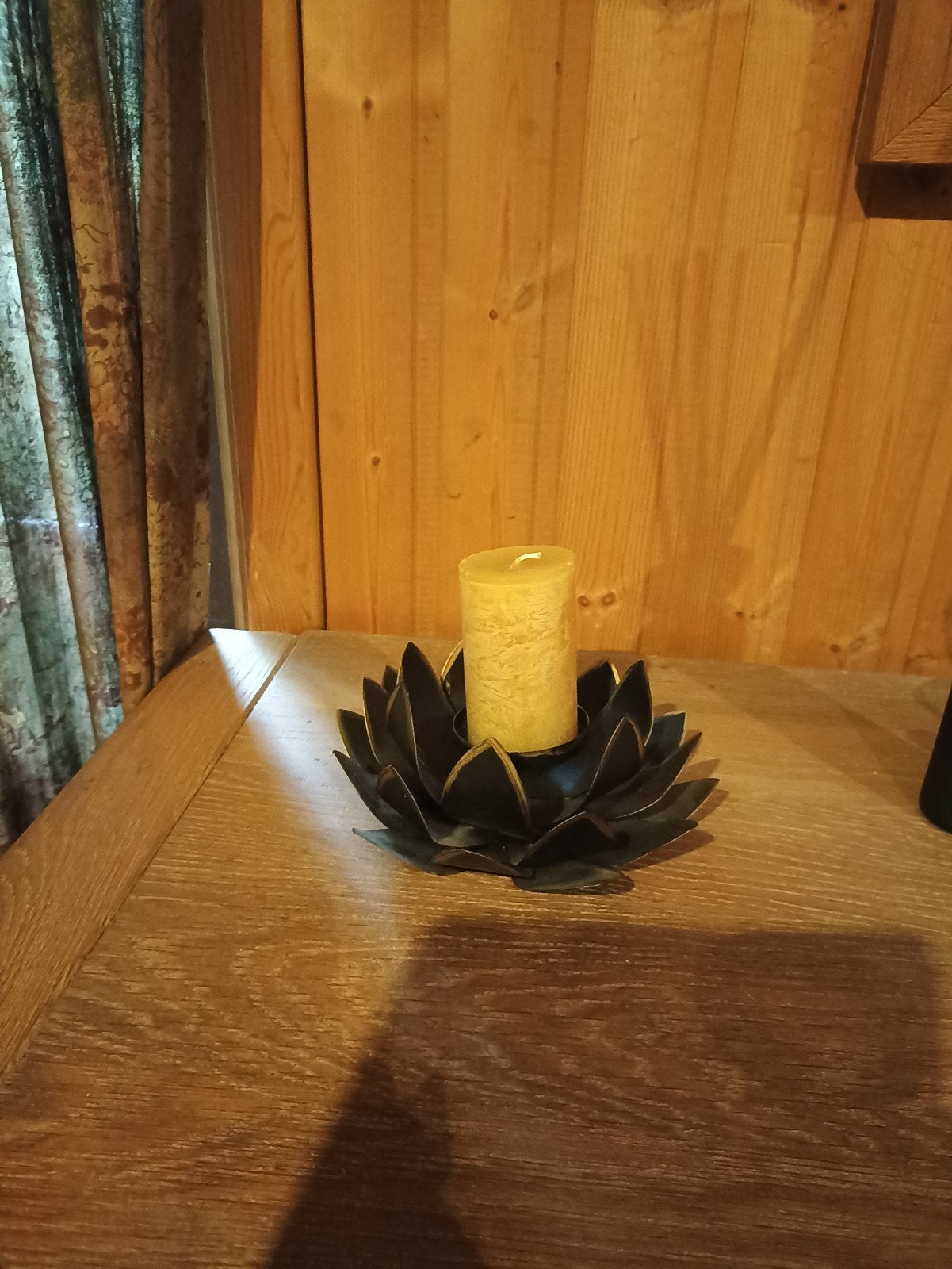 kandelaar met kaars, Maison & Meubles, Ameublement | Revêtements de sol, Enlèvement, Comme neuf, Noir