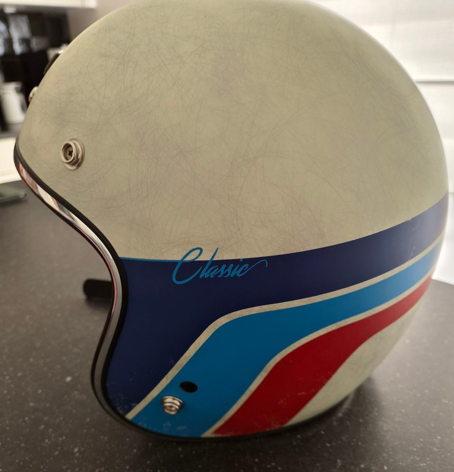 Motorhelm vintage    "Als nieuw!", Motoren, Kleding | Motorhelmen, Ophalen, XS