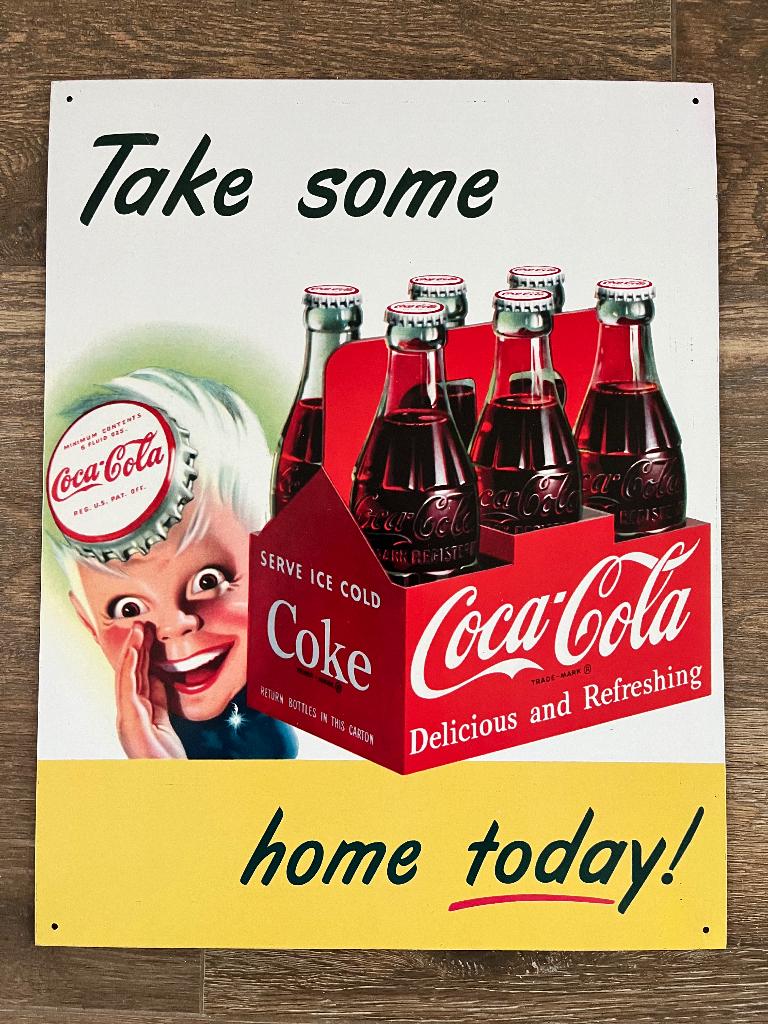 Coca Cola plakkaat - reclamebord 32 x 40 cm, Ophalen, Zo goed als nieuw, Reclamebord