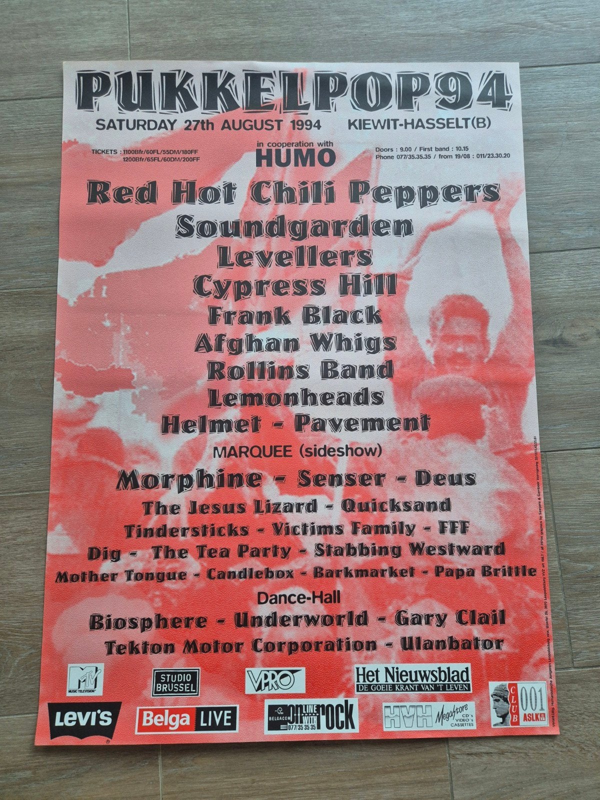 Poster Pukkelpop 1994, Verzamelen, Ophalen, Zo goed als nieuw, Muziek