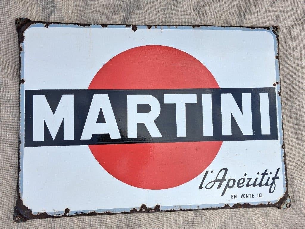 Groot emaille reclamebord MARTINI, Ophalen, Gebruikt, Reclamebord