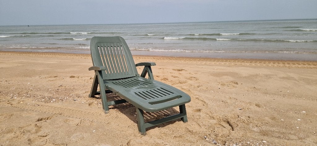 Tuinstoel👍Top👍Praktisch + Opklabaar👍Op wieltjes👍, Tuin en Terras, Tuinstoelen, Ophalen of Verzenden, Zo goed als nieuw, Plastic
