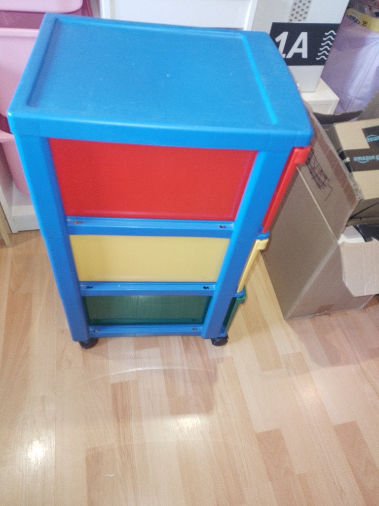 meuble tricolore + 2 bac de rangement, Enlèvement, Utilisé