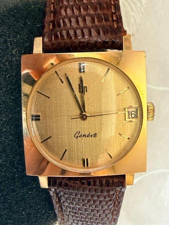 Montre Lip Genève Vintage Monocoque, Handtassen en Accessoires, Horloges | Heren, Zo goed als nieuw, Goud, Goud, Ophalen of Verzenden