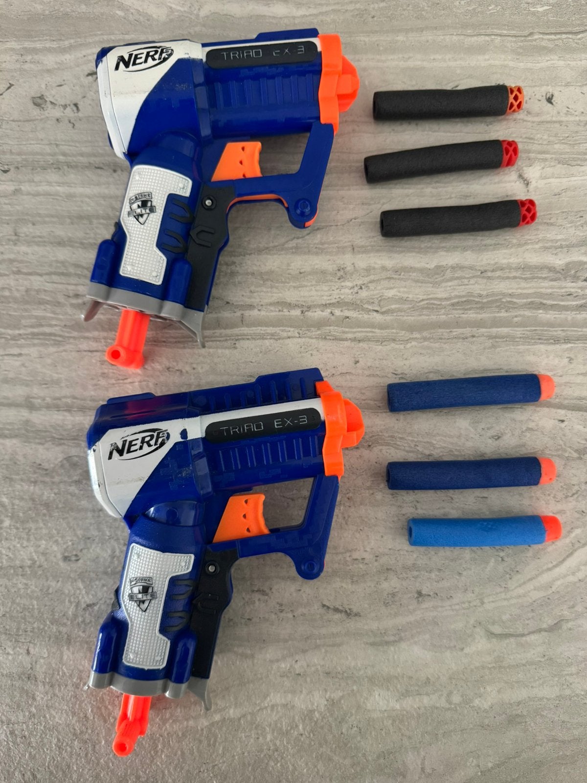 NERF N-Strike Elite Triad EX-3: 2 stuks, Ophalen of Verzenden, Zo goed als nieuw