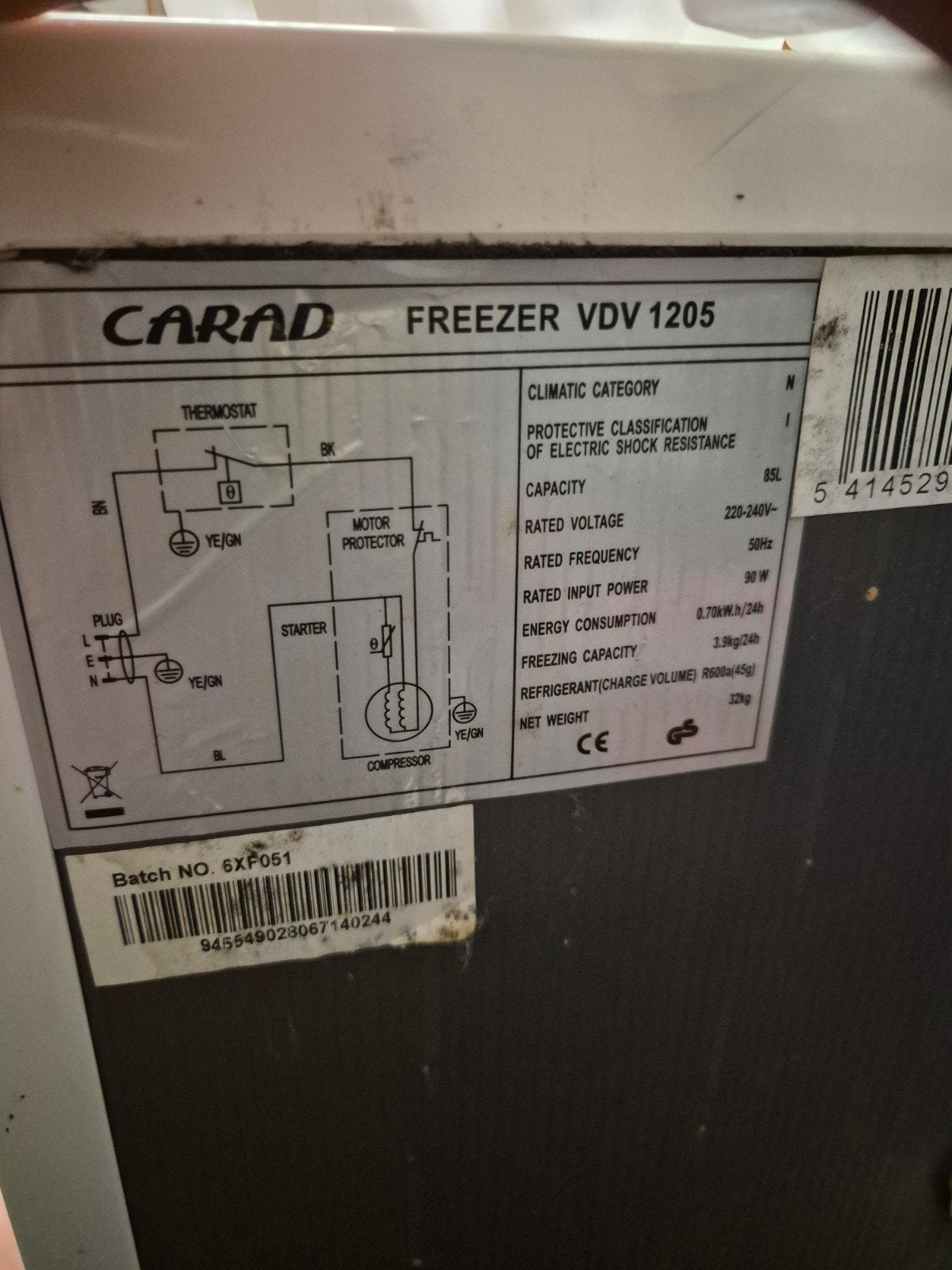 Carad diepvries, Electroménager, Congélateurs, Enlèvement