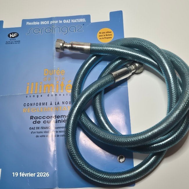 Tuyau flexible inox illimité pour gaz naturel , 2 m de long, Envoi, Comme neuf