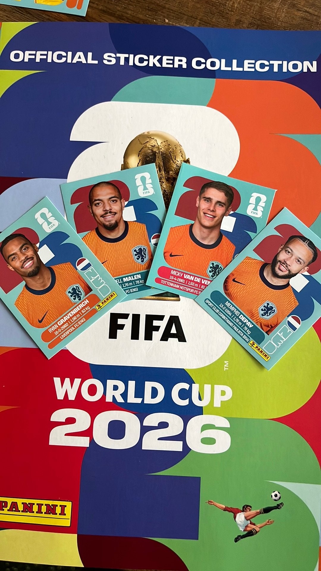 Panini world cup stickers; 4x Netherlands stickers, Verzenden, Nieuw