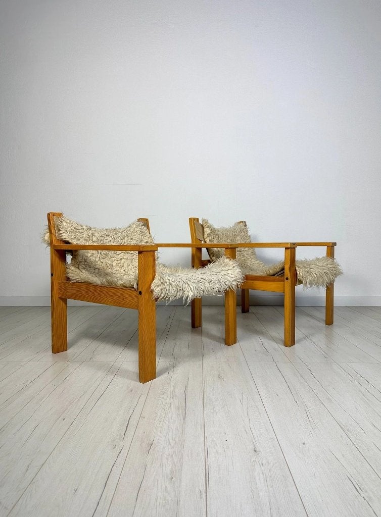 2 Erik Wørts IKEA loungestoelen grenen canvas vintage 1977, Ophalen