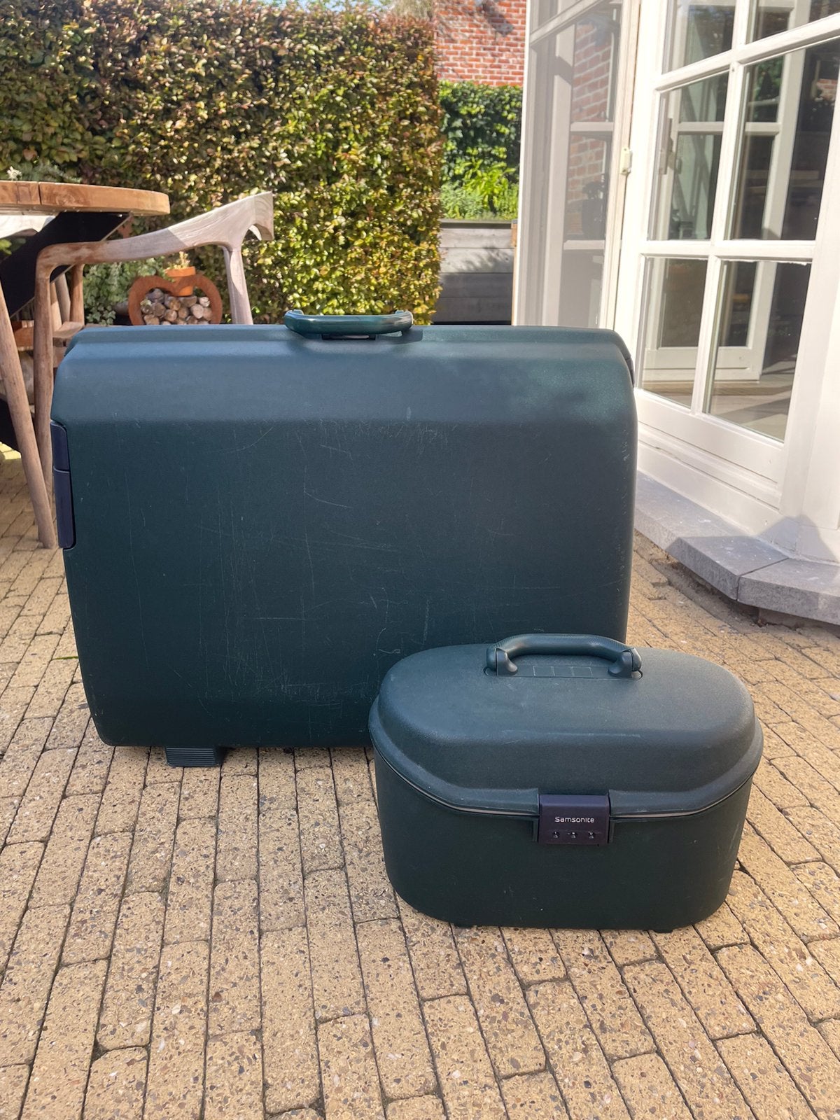 Vintage Samsonite reiskoffer met bijpassende beautycase, Ophalen of Verzenden, Zo goed als nieuw