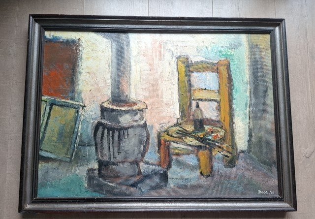 schilderij, Paneel, Verzenden, Expressionistisch, Gesigneerd