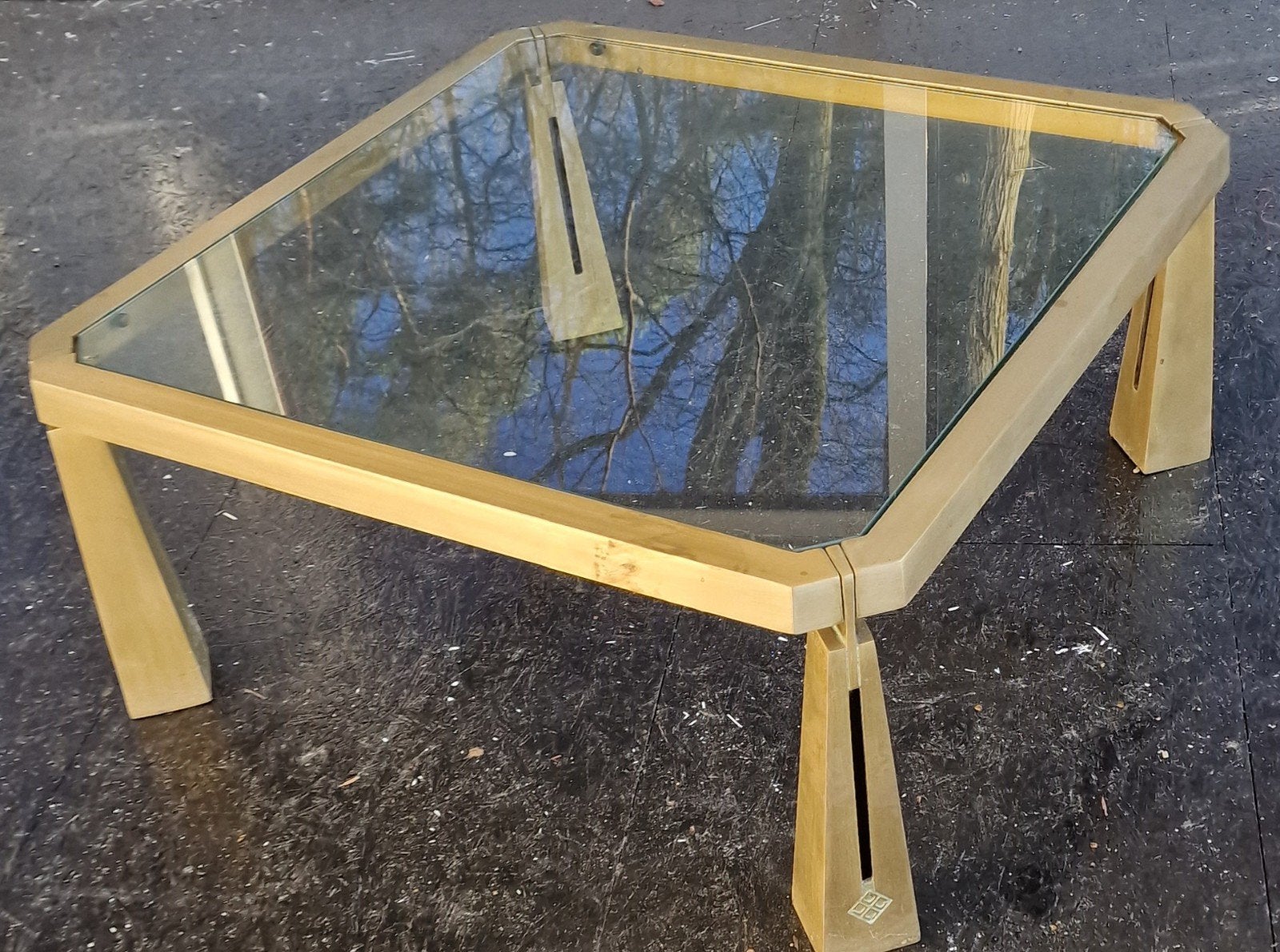 Brass en glass coffe table, Ophalen