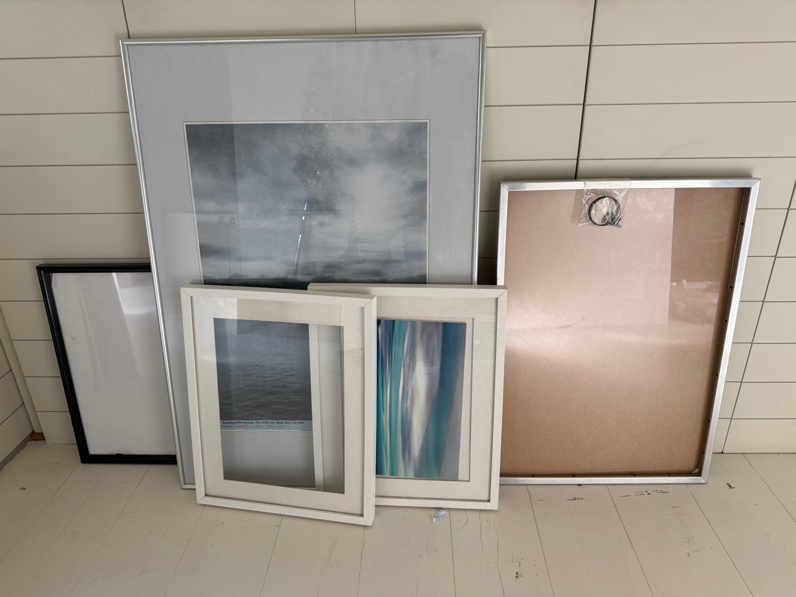 Set van 6 fotokaders, Audio, Tv en Foto, Fotografie | Fotolijsten, Ophalen, Zo goed als nieuw, Wit, Zilver