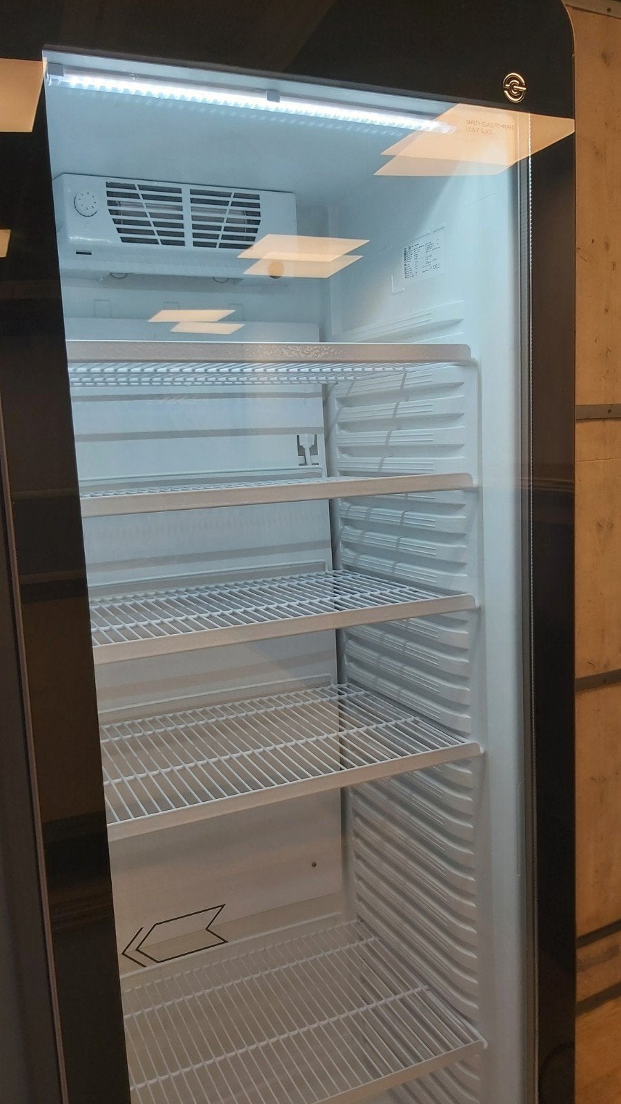 Frigo/Retro G - line 385 L + Safety Glass /  Led / . Nieuw:, Ophalen, Zonder vriesvak, 200 liter of meer, 60 cm of meer