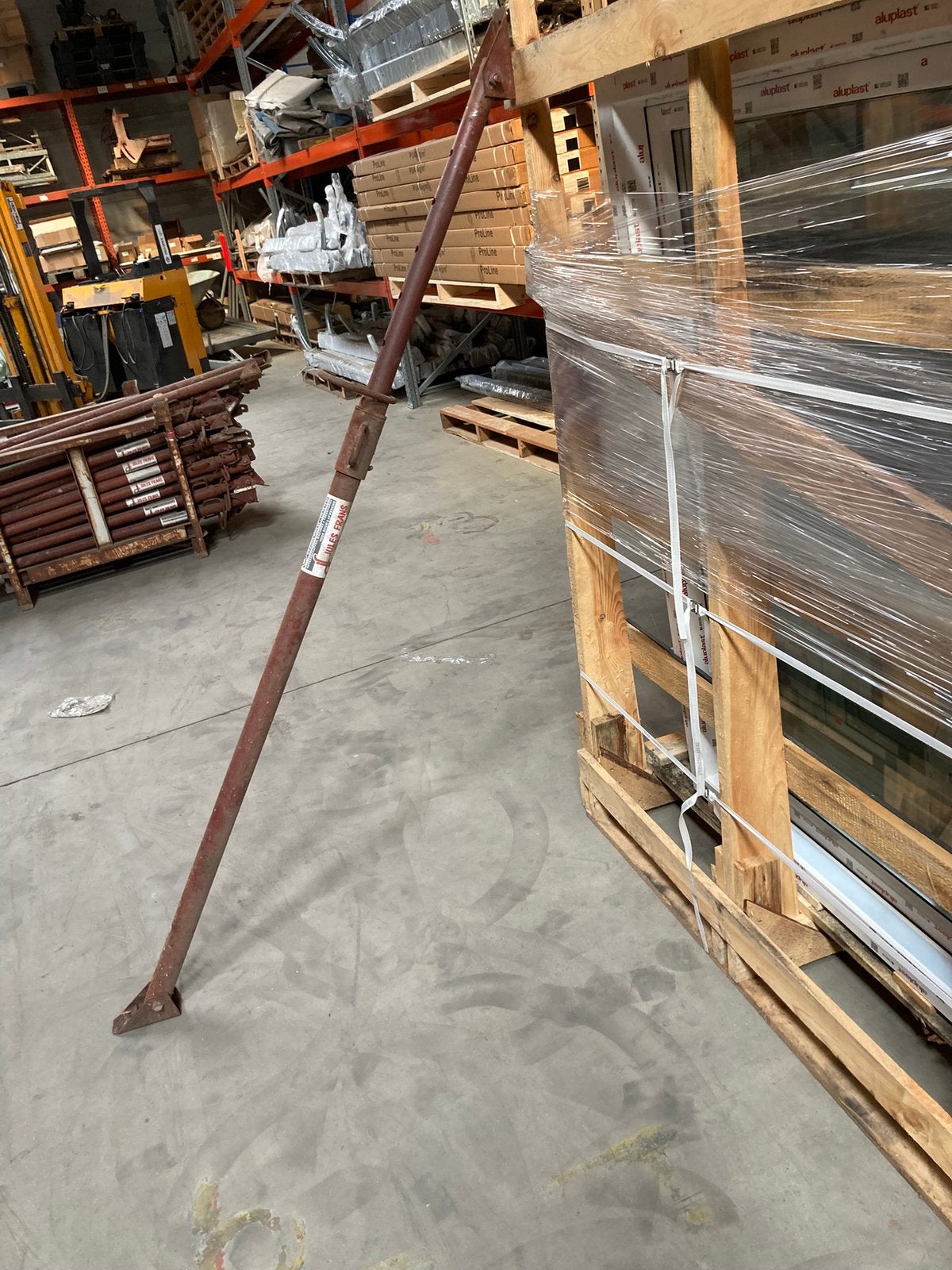 Schuine stippen Schoorstempels tek/duw stutten 290 cm !, Doe-het-zelf en Bouw, Ophalen, Gebruikt