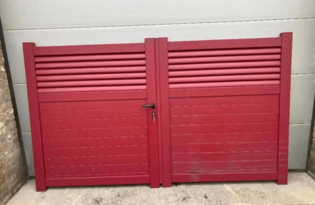 aluminium Rode Poort (265 cm breed), Ophalen, Aluminium