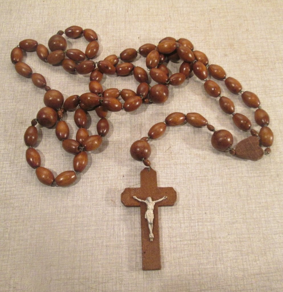 Beau vieux et long chapelet en bois, Enlèvement ou Envoi, Comme neuf, Autres types, Christianisme | Catholique