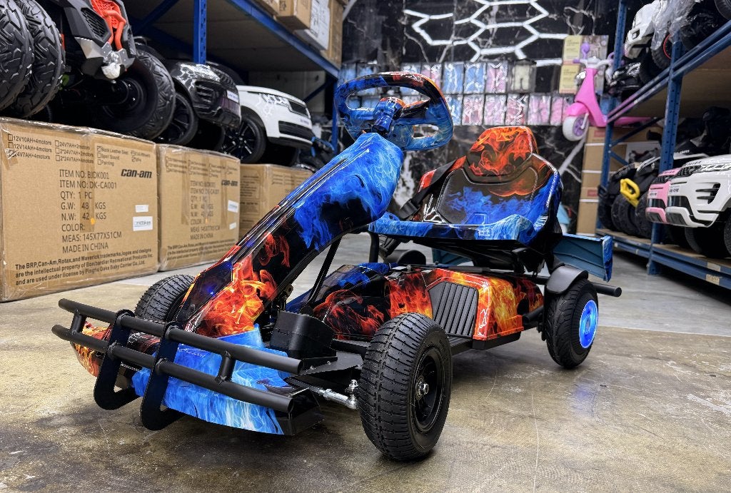 Elektrische skelter met vlammenprint Go kart, Ophalen of Verzenden, Nieuw