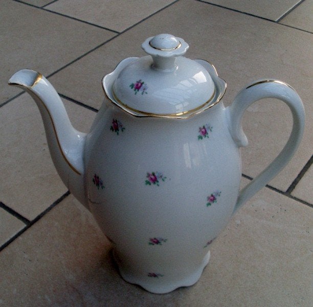 Vintage: Antieke porseleinen koffiepot van M. Czechoslovakia, Ophalen of Verzenden