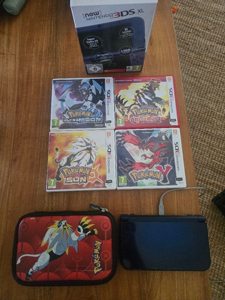 Nintendo 3dsxl met 4 pokemon spellen, Ophalen of Verzenden, Zo goed als nieuw