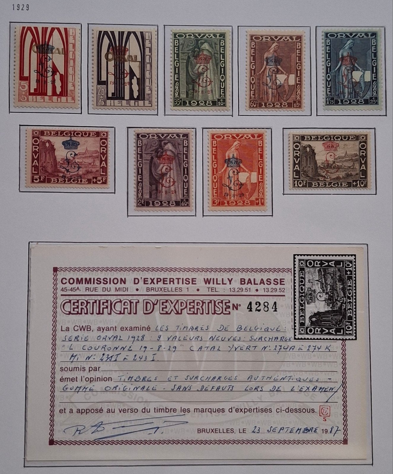 nrs 272A-272k* ( met certificaat willy balasse), Enlèvement ou Envoi