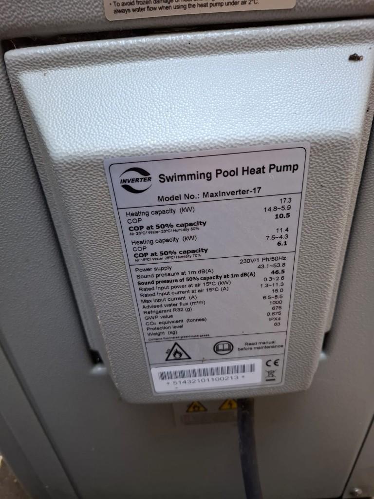 Maxinverter warmtepomp voor zwembad of zwemvijver, Enlèvement, Utilisé, Pompe