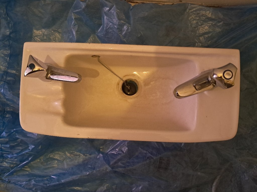 Petit Lavabo Lave-mains+bonde et siphon- Céramique L49 l21,5, Bricolage & Construction, Sanitaire, Enlèvement, Utilisé, Lavabo