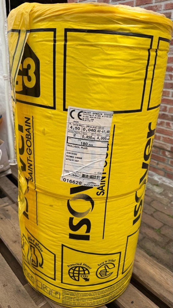 Isover Rollisol Plus 180 mm | Rouge 4,50 | 3,60 m² | NOUVEAU, Enlèvement ou Envoi, Comme neuf, Laine de verre, Isolation de toiture