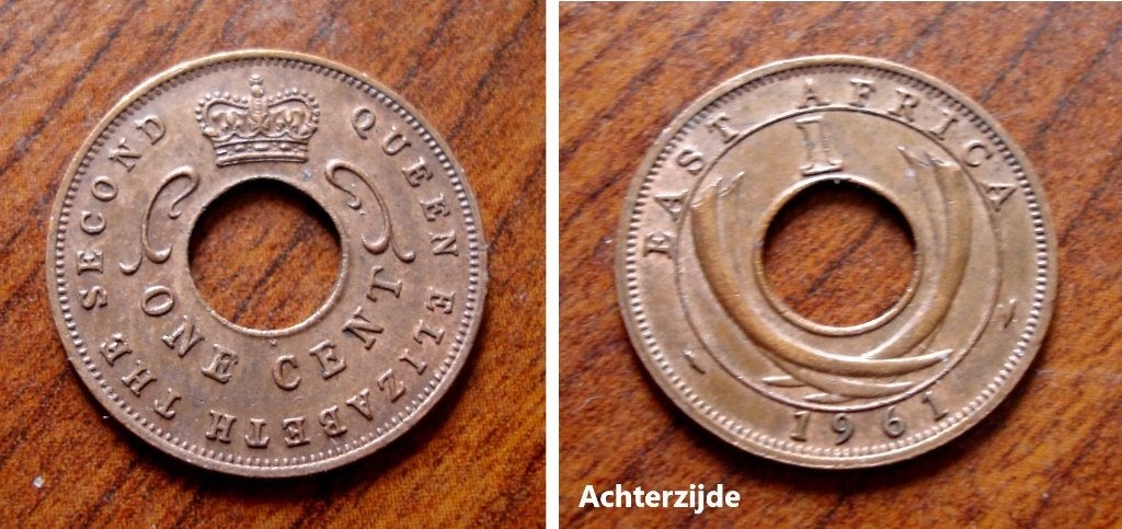 1 cent East Africa queen Elisabeth 1961, Postzegels en Munten, Munten | Afrika, Verzenden, Overige landen, Losse munt