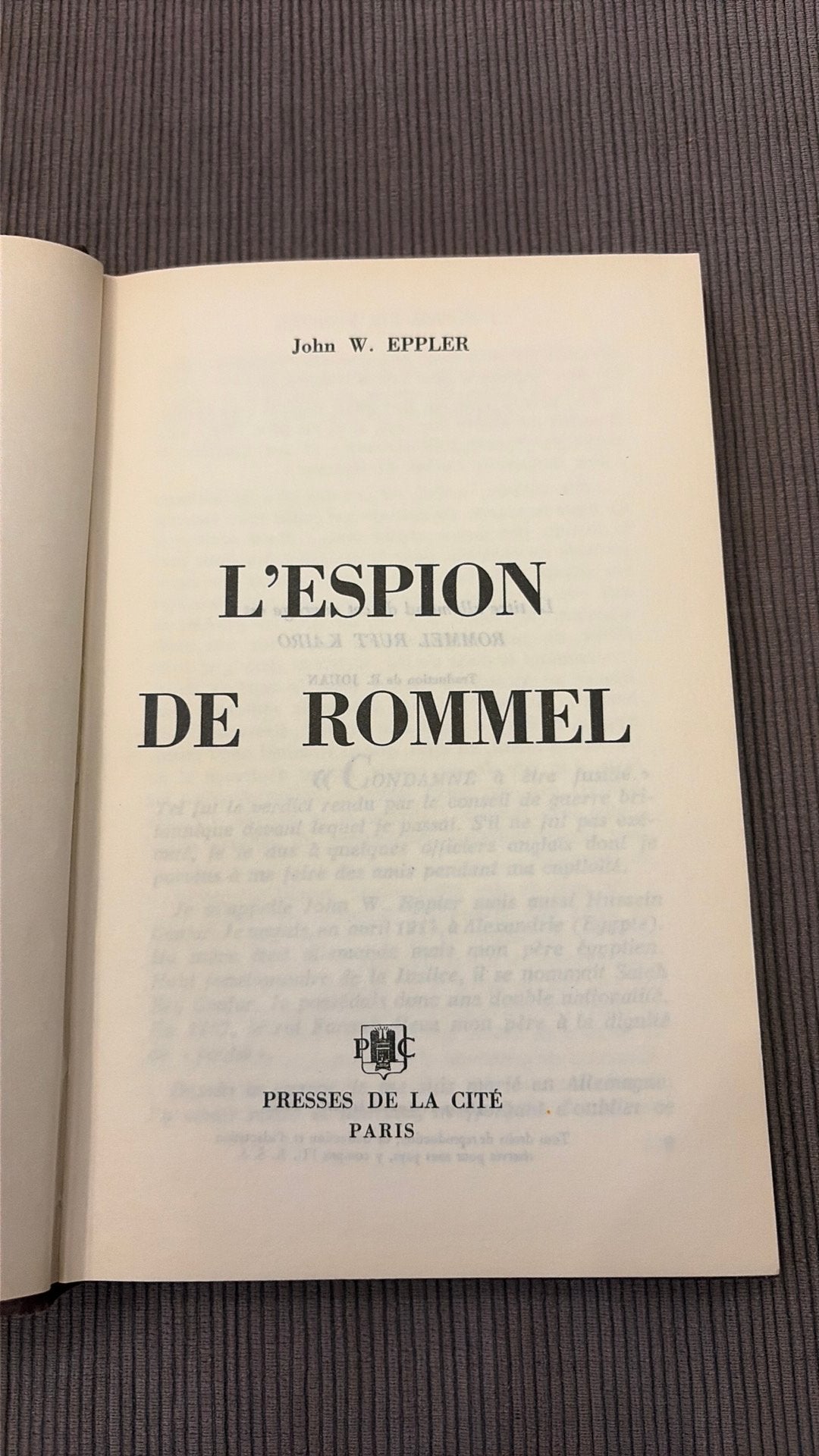 L’espion de rommel, Enlèvement, Livre ou Revue
