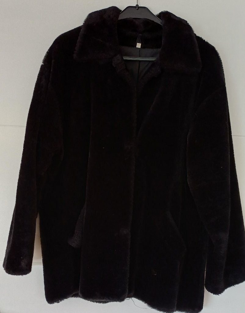 pelsmantel, Vêtements | Femmes, Vestes | Hiver, Enlèvement, Porté, Taille 42/44 (L), Noir