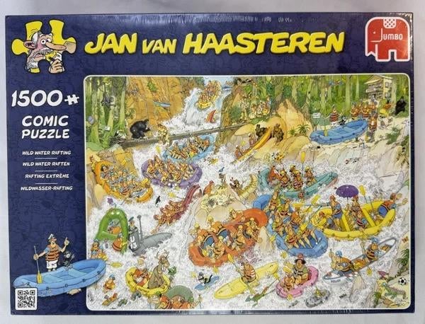 Jan van Haasteren Wild water raften Puzzel 1500 st. nieuw, Verzenden, 500 t/m 1500 stukjes, Zo goed als nieuw, Legpuzzel