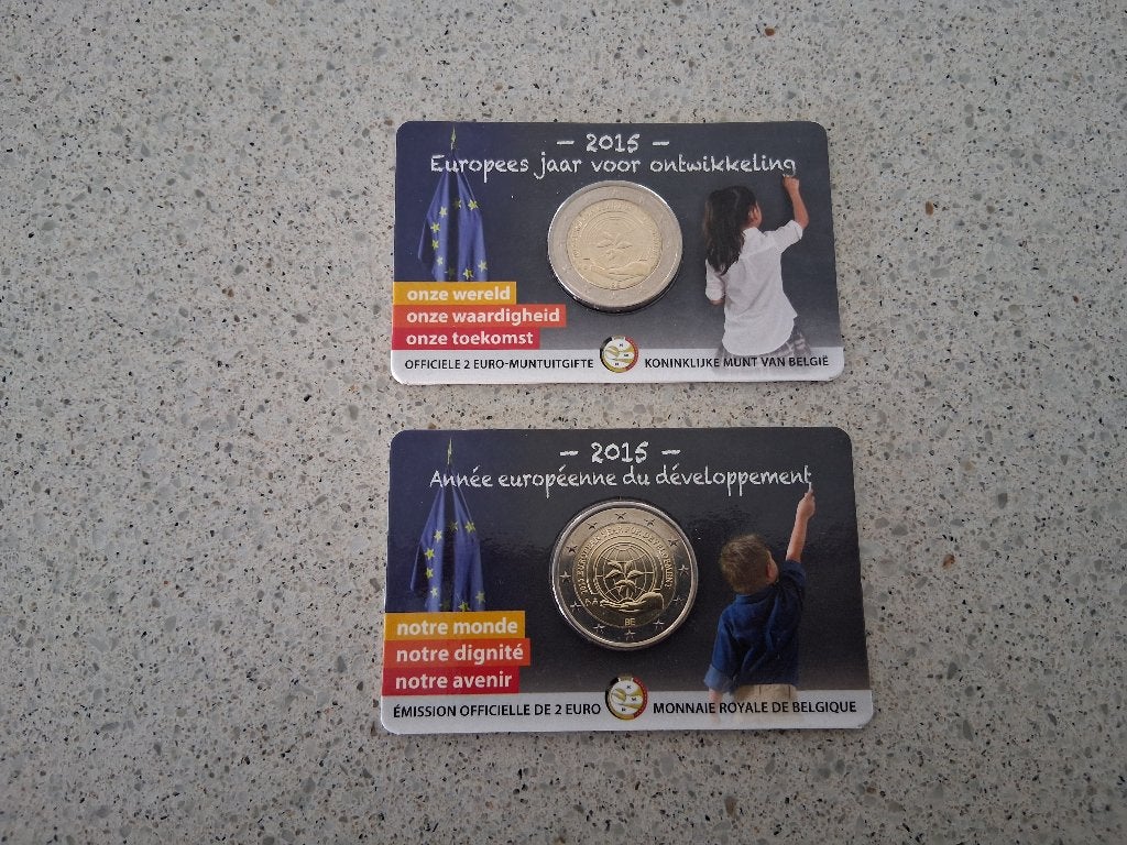 2 euro België 2015 Europees Jaar voor Ontwikkeling Coincard, Ophalen of Verzenden, België, 2 euro, Losse munt