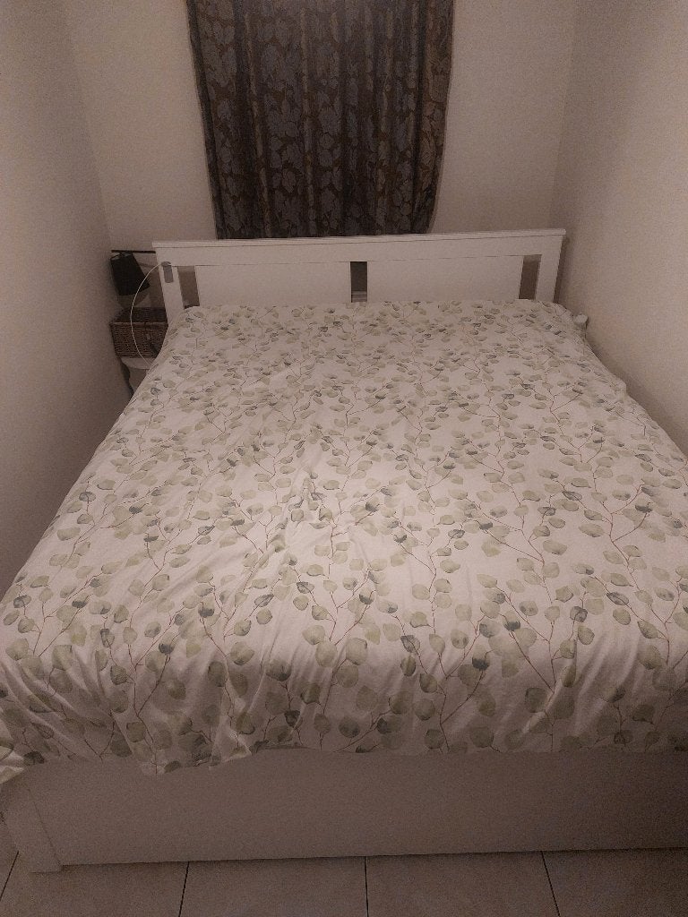 Bed frame + lattenbodem, Huis en Inrichting, Slaapkamer | Bedden, Ophalen, Wit, 200 cm, 160 cm