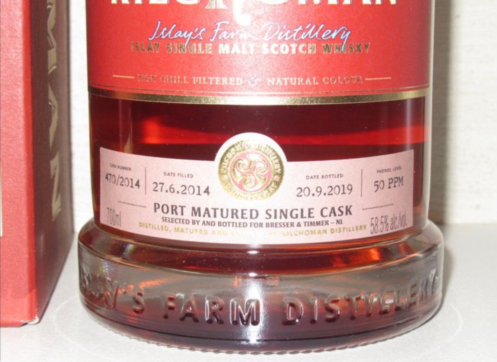 Kilchoman 2014 Port Matured Single Cask Bresser & Timmer, Enlèvement ou Envoi, Comme neuf, Porto