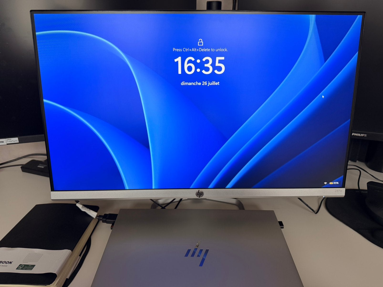 Moniteur HP 24fw 23,8’ Full HD LED Blanc, Enlèvement, Comme neuf, HD, LED