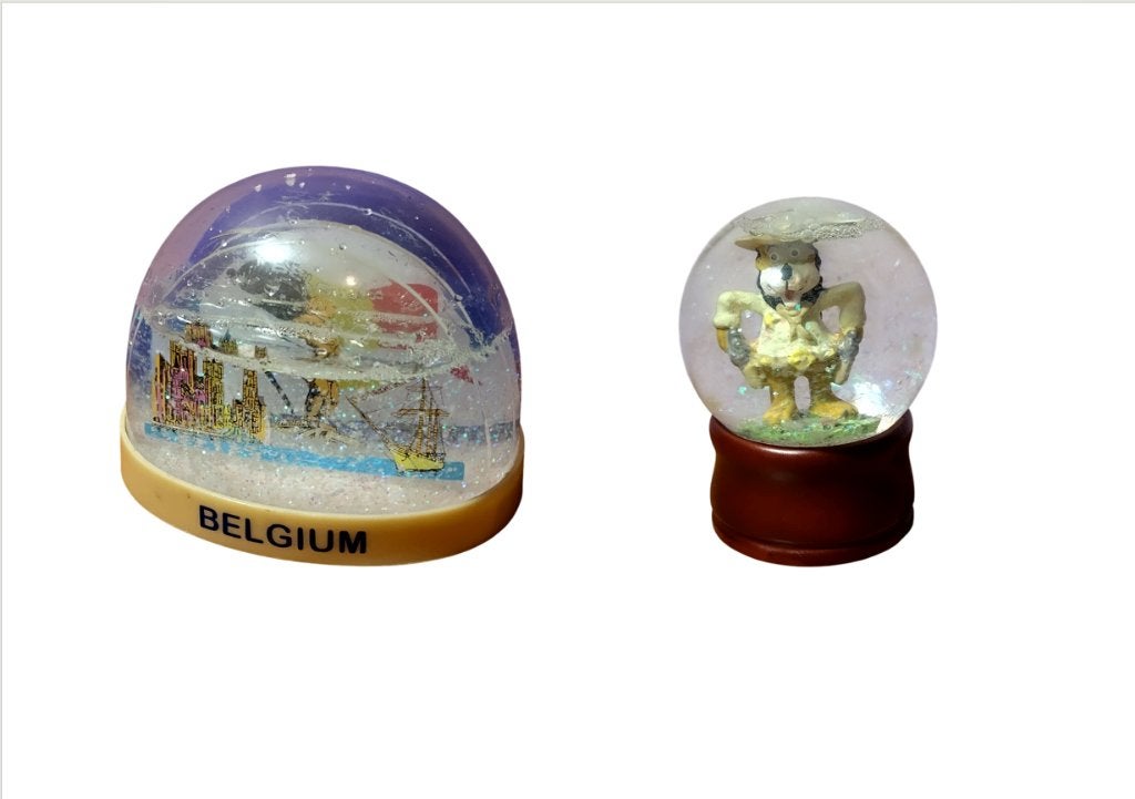 2 vintage 90 sneeuwbollen (prijs per stuk), Ophalen