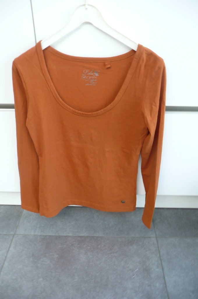 Roestkleurige longsleeve Lola Liza (K743), Bruin, Lola & Liza, Maat 42/44 (L), Ophalen of Verzenden