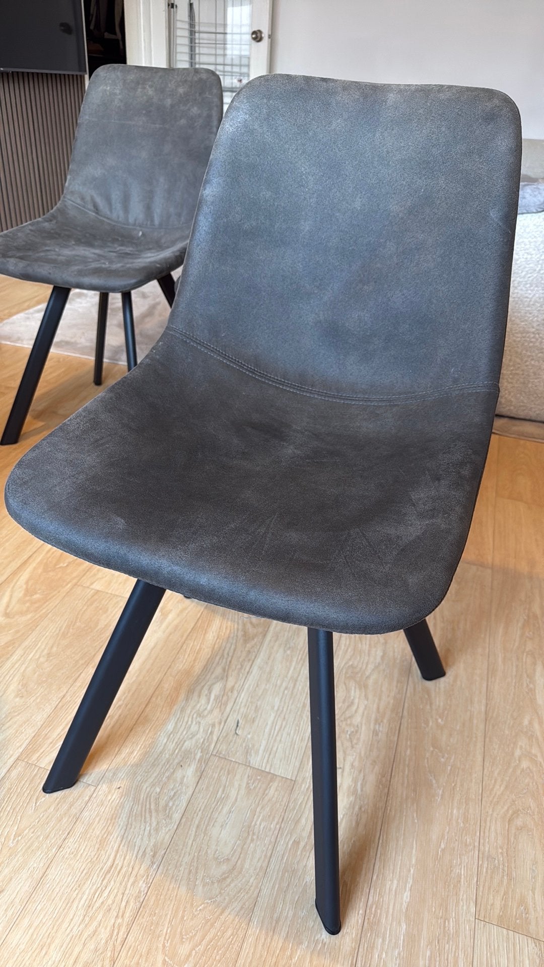 4 Stoelen, Huis en Inrichting, Ophalen, Kunststof, Bruin, Zo goed als nieuw