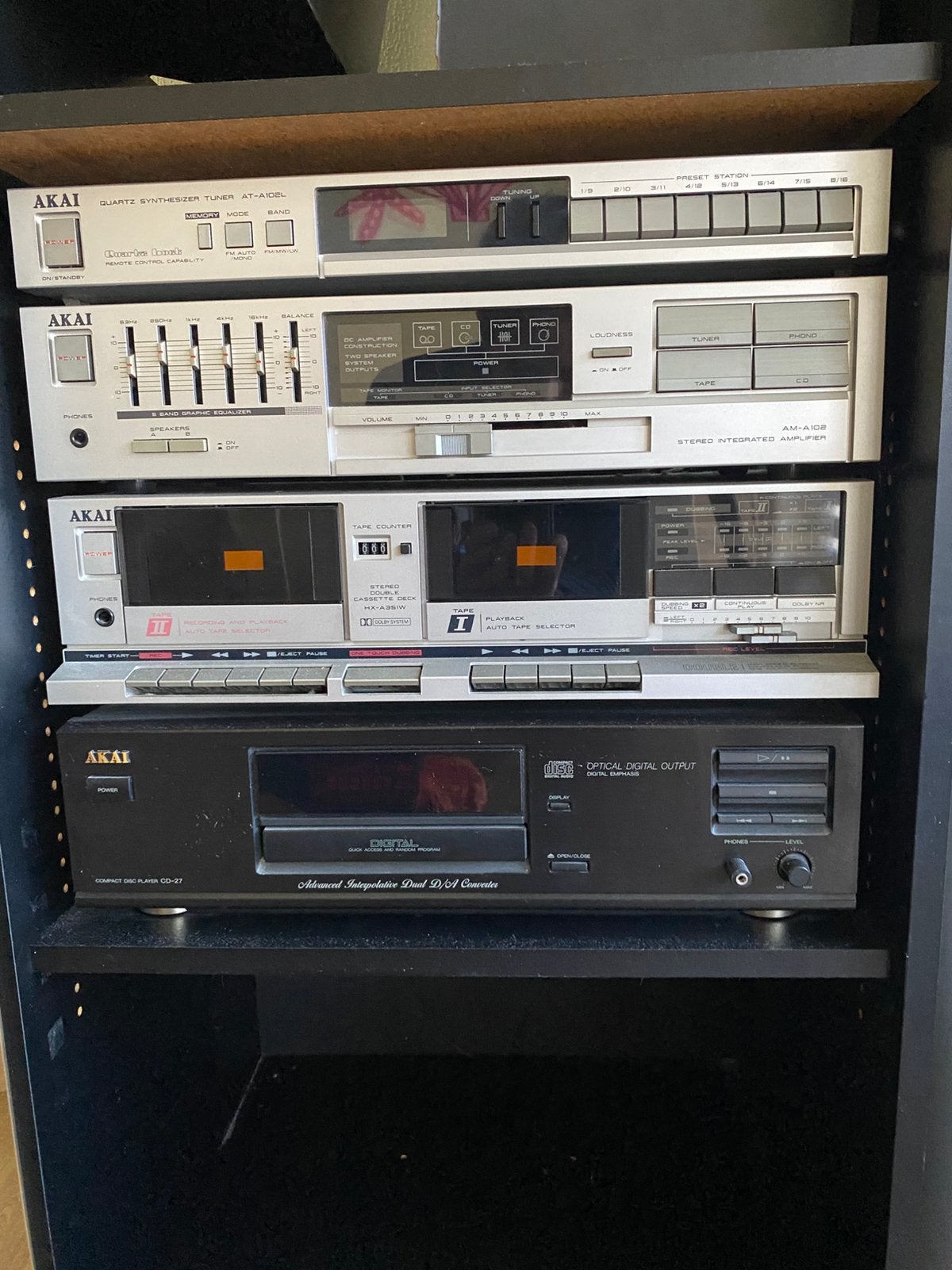 Akai hifi installatie - complete set met speakers, Ophalen, Gebruikt, Cassettedeck, Akai