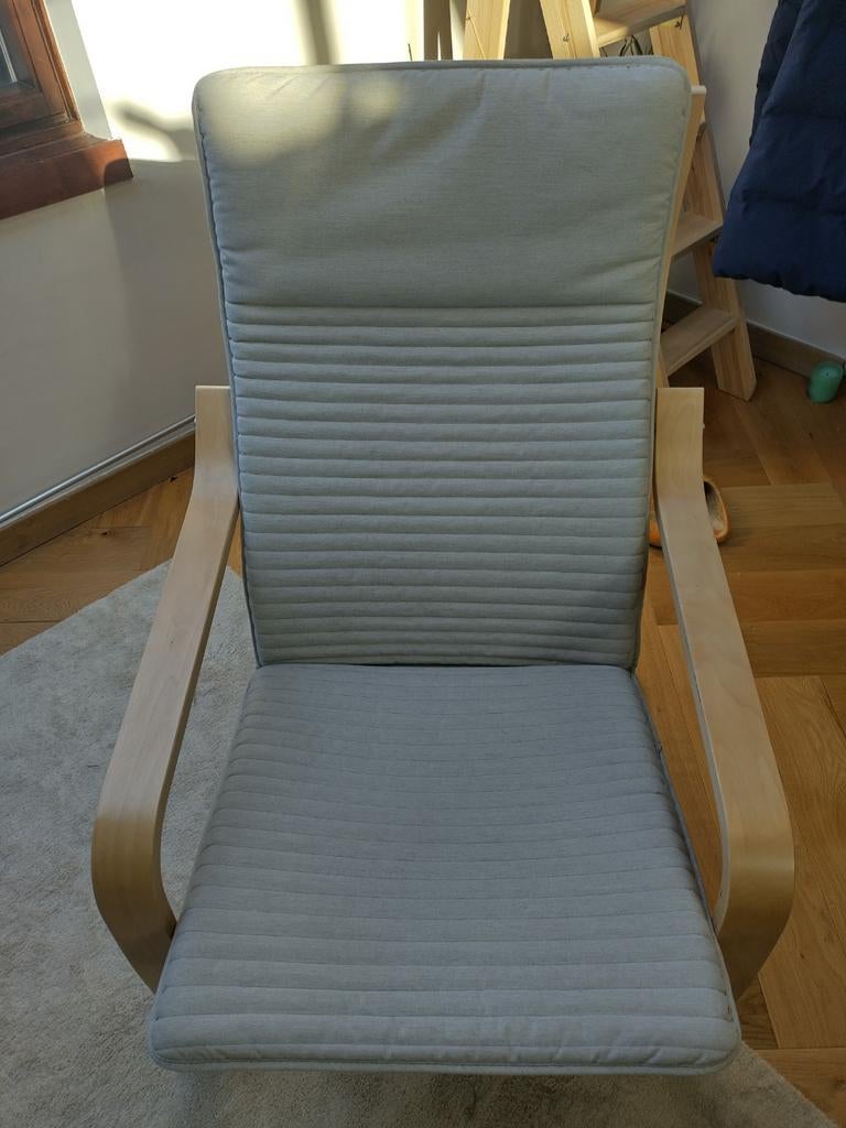 Fauteil Poang bouleau beige clair- COMME NEUF, Maison & Meubles, Fauteuils, Enlèvement