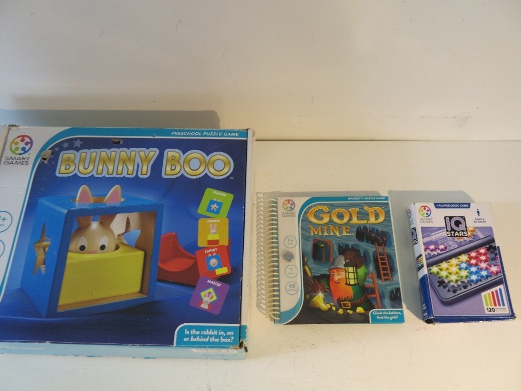 Pack SmartGames : Bunny Boo, Gold Mine et IQ Stars, Enlèvement ou Envoi