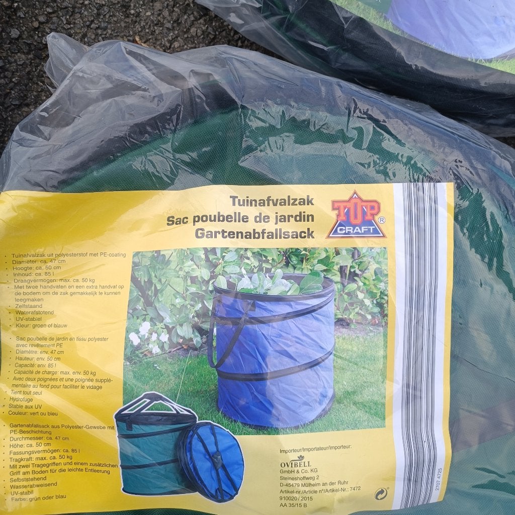 4 sacs poubelle de jardin en tissu polyester de 85 litres, Jardin & Terrasse, Enlèvement, Neuf